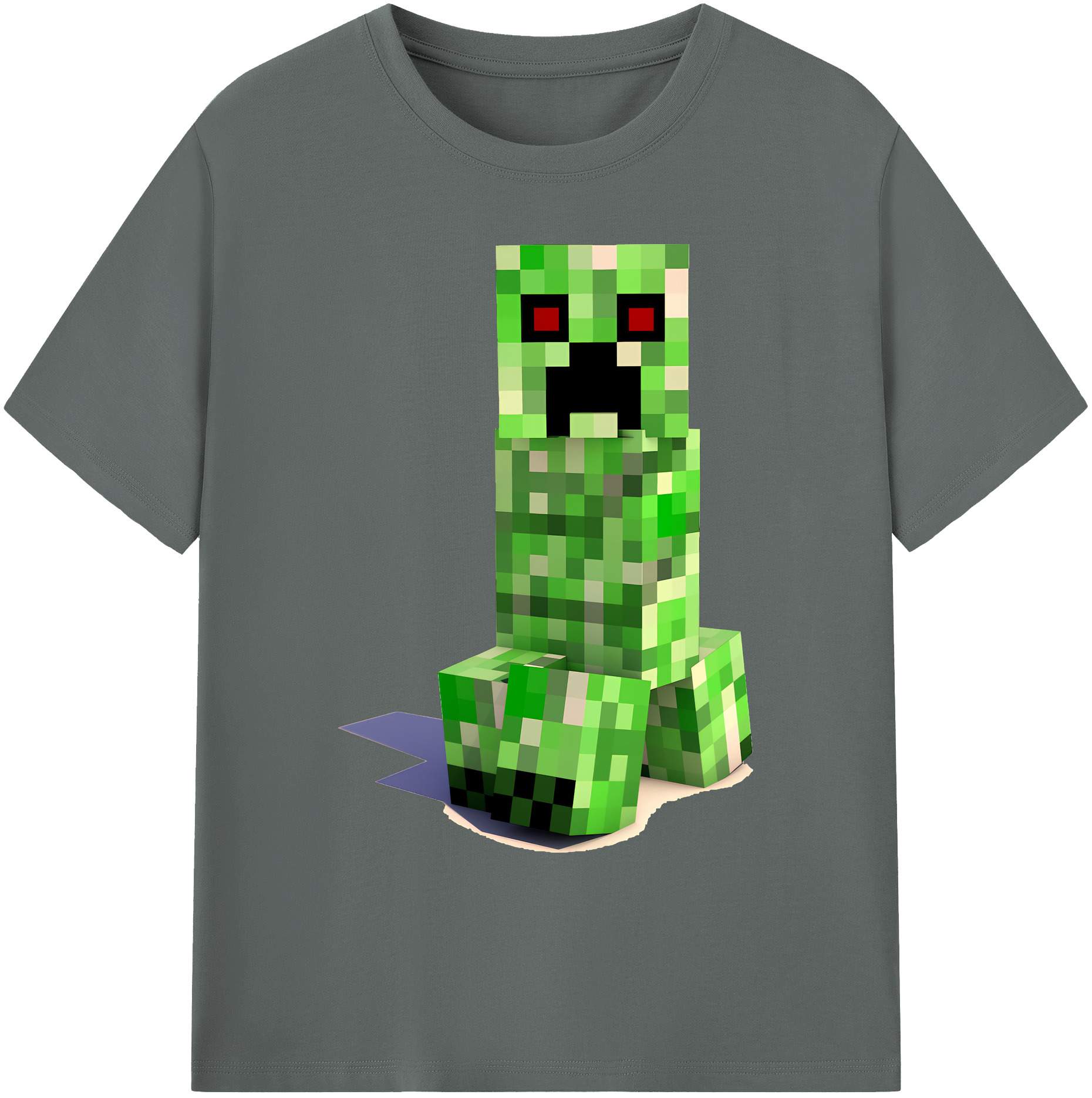 （画像用） マインクラフト ブロックの世界 Minecraft MC Block world 綿100％ メンズ半袖Tシャツ｜肌触りやわらか＆通気性